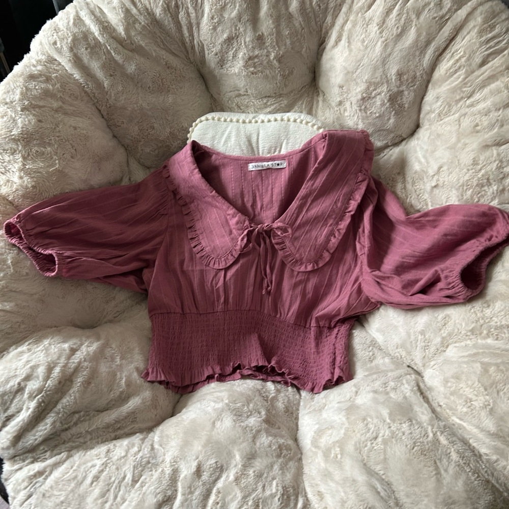 Women's Pink Ruffled Top